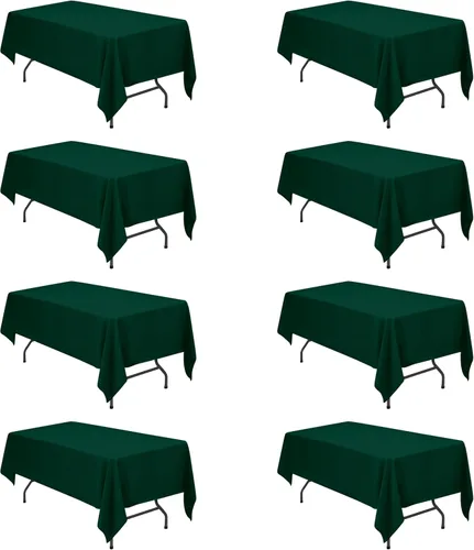 Vista 136 de BRILLMAX - Manteles para mesa rectangular de 6 pies, tela de lino de poliéster, lavable, para boda, recepción, banquete, fiesta de cumpleaños, 60 x