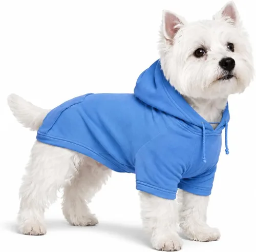 Vista 69 de Lovelonglong Sudadera básica con capucha para perros, 100% algodón, se adapta a perros pequeños, medianos y grandes, color negro, XS