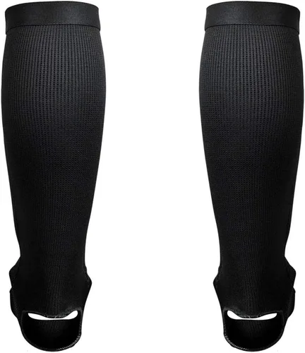 Vista 4 de Combat Corner Espinilleras elásticas de Muay Thai sin cordones – Kickboxing, MMA Sparring y Entrenamiento Espinilleras protectoras