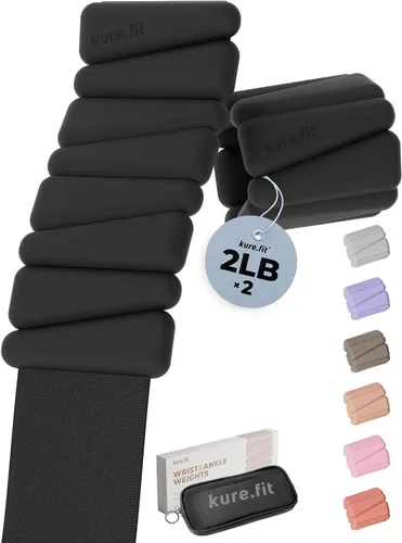 Vista 16 de Peso para Pilates Pesas ajustables para muñeca y tobillo para mujeres Brazaletes con peso 1 libra/ 2 libras cada una (Juego de 2) Juego de 2