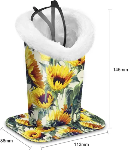 Vista 26 de Fintie Soporte para anteojos forrado de felpa con base magnética, estuche de cuero vegano prémium para lentes