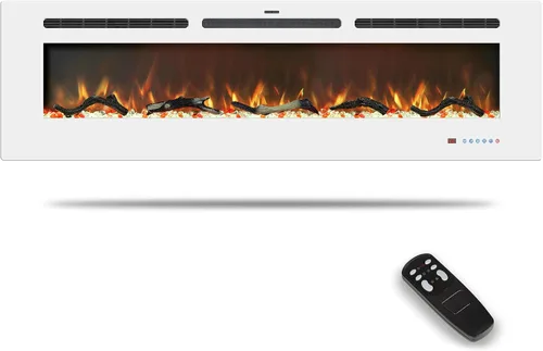 Vista 10 de Insertos de chimenea eléctrica de 48 pulgadas, chimenea eléctrica empotrada y de pared, chimenea lineal con termostato, pantalla táctil y control