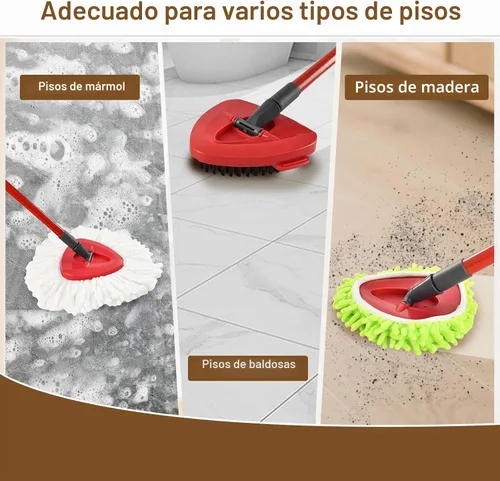 Vista 7 de 6 piezas de cabezales de repuesto para mopa para el sistema de mopa giratoria Ocedar EasyWring de 1 tanque, incluye 2 mopas giratorias de microfibra