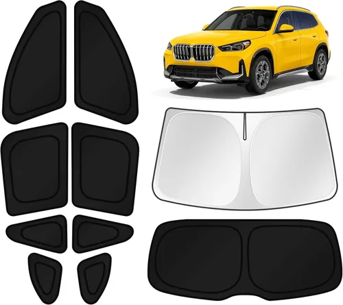 Vista 44 de KUST - Parasol plegable para parabrisas para BMW X1 E84, accesorios 2011 2012 2013 2014 2015, protector de visera de sol ajustable que bloquea