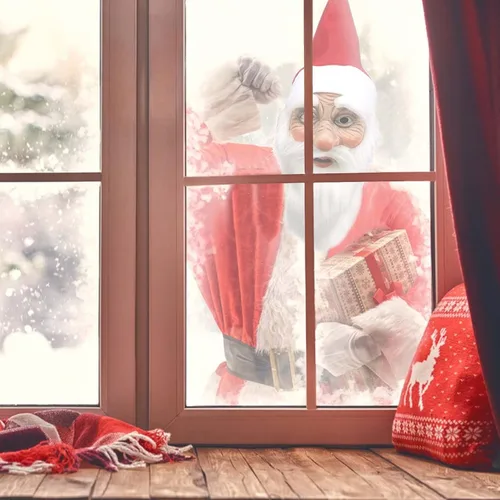Vista 2 de molezu - Máscara de Papá Noel para disfraz de Navidad para adultos