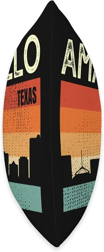 Vista 2 de Amarillo TX USA Flag Souvenir Amarillo Texas Town Skyline - Almohada (16 x 16 pulgadas), multicolor