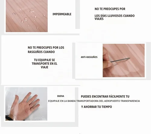Vista 9 de RF REENFAYA Protector de maleta - Funda de equipaje de PVC transparente, impermeable, gruesa, Transparente, Cubierta de PVC