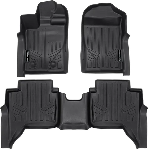 Vista 16 de SMARTLINER Juego de tapetes de piso de primera fila para Ford Ranger 2015-2018