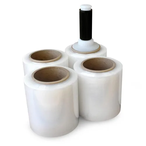 Vista 22 de IDL Packaging Mini rollo elástico de 3 pulgadas, 700 pies, calibre 120 (paquete de 2) con un mango de plástico incluido – Envoltura de plástico