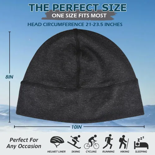 Vista 5 de Headshion Gorro de forro polar para reloj, paquete de 2 unidades, gorro grueso de calavera para el invierno, cálido