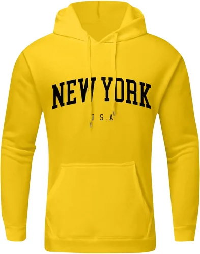 Vista 2 de Sudadera con capucha para hombre, sudadera de moda de manga larga, sudadera de invierno, con bolsillo, sudadera térmica de otoño para hombre