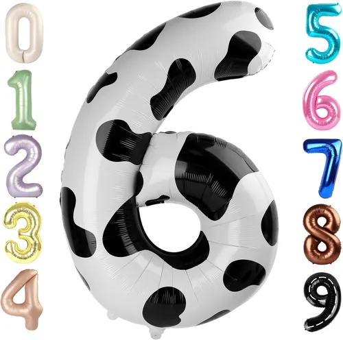 Vista 312 de Globos con números de 40 pulgadas, color negro, para decoraciones de cumpleaños de 10 a 100 años Jumbo 40In & Vibrant Color, With Hanging Holes