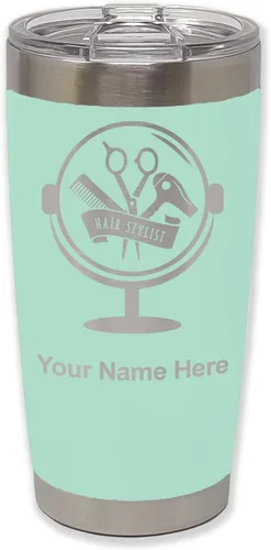 Vista 35 de LaserGram Taza de 20 onzas con aislamiento al vacío, para estilista de cabello, con grabado personalizado incluido (negro) Engraved Gift for Hair