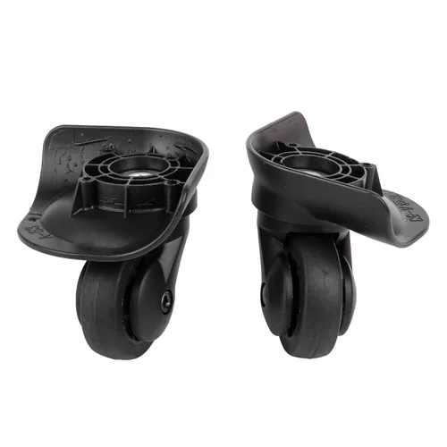 Vista 3 de 2 pares de ruedas de repuesto para equipaje giratorio 360 ruedas de maleta doble rodillo negro (W187)