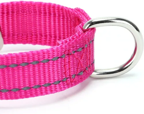 Vista 3 de Serijoars Martingale - Collar para perro, collar ajustable de nailon para entrenamiento, collar martingala reflectante para perros pequeños, Negro
