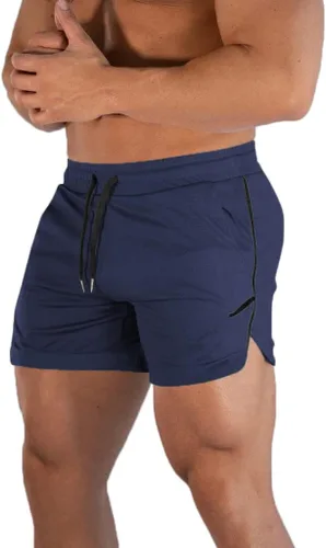 Vista 19 de FLYFIREFLY Pantalones cortos de entrenamiento de gimnasio para hombre, ligeros, atléticos, pantalones cortos para entrenamiento de culturismo