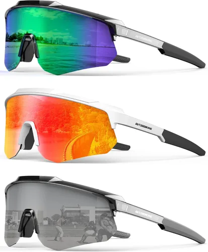 Vista 17 de Lentes de sol deportivos polarizados para hombres y mujeres, lentes UV400 de una sola pieza, para béisbol, correr, ciclismo, pesca