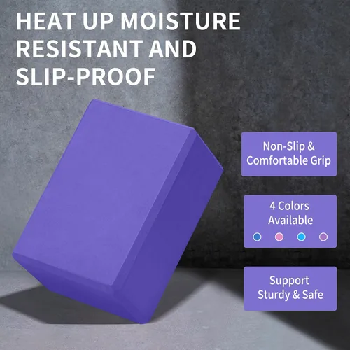 Vista 6 de EVA Foam Blocks for Pilates Workout, Stretching, Meditation - Yoga Block for Flexibility, Balance, Spine Strength, Non-slip and Lightweight Exercise
