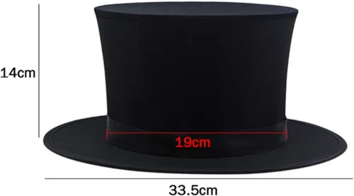 Vista 2 de WSNMING Sombrero plegable de la parte superior del sombrero-mago plegable de la parte superior negra del sombrero de primavera del truco de la magia