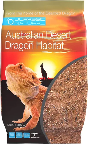 Vista 4 de Jurassic Natural - Sustrato natural de hábitat de dragón del desierto australiano para dragones barbudos y otros lagartos, rojo, 10 libras