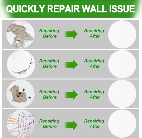 Vista 5 de Kit de Reparación de Paneles de Yeso, 1 Kit de Parche de Reparación de Pared con Spackle, Agente de Reparación de Paredes, Solución Rápida