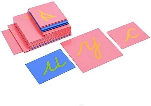 Vista 6 de DANNI Juguetes para bebés Montessori Language Lower Case Papel de lija Letras Cursiva Tablero de Rastreo Temprano Preescolar Cumpleaños
