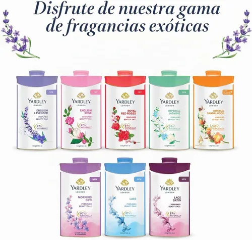 Vista 7 de Talco perfumado Yardley Lavanda inglesa 250 g (8.81 onzas) Paquete de 1