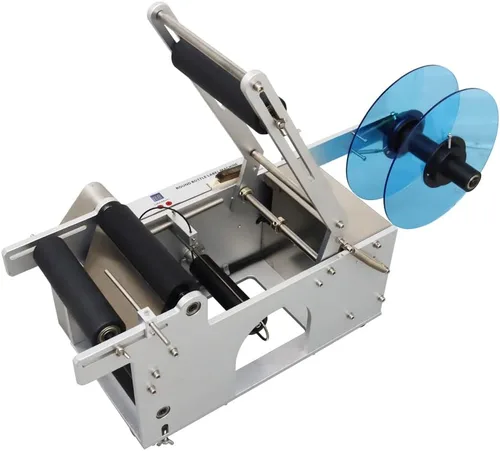 Vista 4 de Etiquetadora semiautomática de botellas redondas Etiquetadora de botellas para botellas de vidrio Botella de plástico