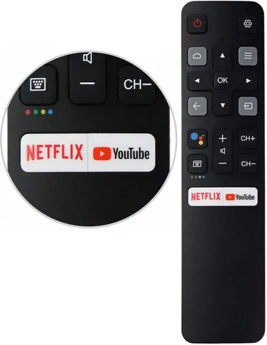 Vista 2 de Reemplazo para control remoto TCL Google TV, compatible con televisores inteligentes TCL FHD HDR LED UHD QLED