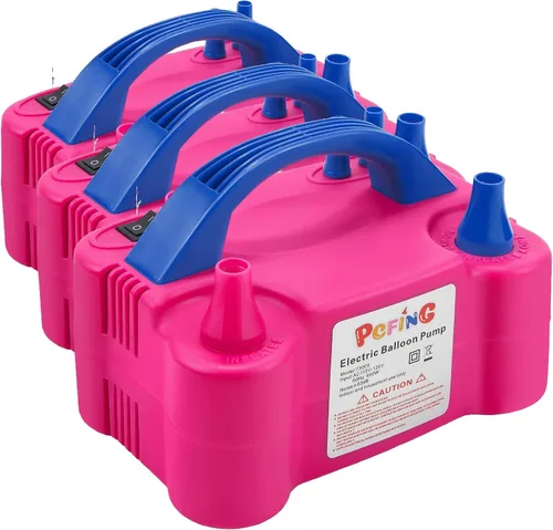 Vista 9 de PCFING Bomba eléctrica para globos con boquilla doble y herramienta