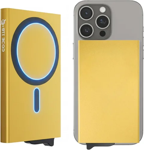 Vista 12 de CODE 118 Billetera – Billetera inteligente automática premium, bloqueo RFID, billetera de metal minimalista emergente para hombres, aluminio de 24K