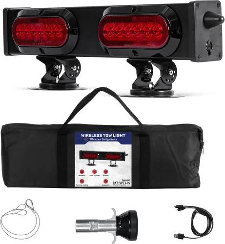 Vista 9 de Master Tailgaters Barra de luz inalámbrica de remolque de 19 pulgadas LED ultra brillante Luces de señal multifuncionales Montaje magnético