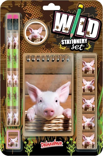 Vista 14 de Deluxebase Wild Stationery Set - Mariposa de animales de papelería con 2 lápices, borrador, sacapuntas, regla y lindo cuaderno. Suministros