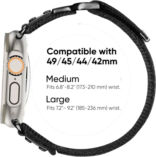 Vista 4 de Suitisbest Correa deportiva compatible con Apple Watch Ultra 2 Band/Apple Watch Ultra Band 1.929 in 1.772 in 1.732 in 1.654 in para hombre, correa