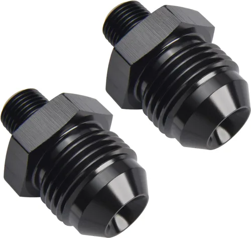 Vista 32 de 3AN macho Flare a 1/4 NPT tubo macho 90 grados codo adaptador unión aluminio negro