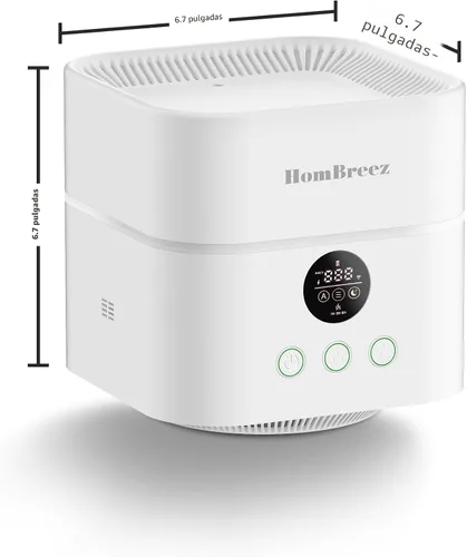 Vista 2 de Purificador de Aire y Humidificador Combo para Dormitorio, Cubre hasta 200 pies², Filtro H13 HEPA Verdadero, Tanque de Agua de 500ML, Difusor