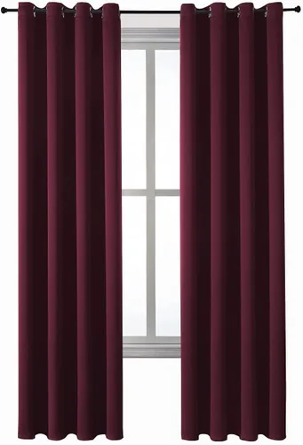 Vista 216 de ChrisDowa - Cortinas cortas para ventana de 40 pulgadas para dormitorio - Cortinas cortas con ojales y aislamiento térmico para oscurecer