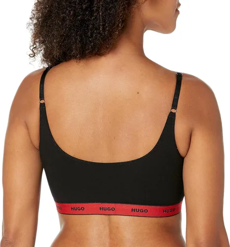 Vista 3 de HUGO Bralettes elásticos de algodón con logotipo repetido para mujer