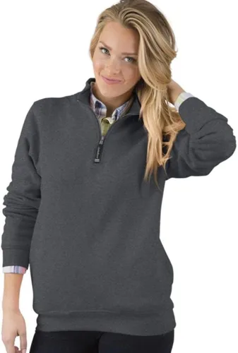 Vista 2 de Charles River Apparel Sudadera Crosswind con cremallera de un cuarto para hombre talla regular y grande-alto