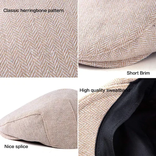 Vista 6 de Hombres Ivy Gatsby Newsboy Cap - Classic Wool Blend Tweed Flat Cap Cabbie Hat Hombres