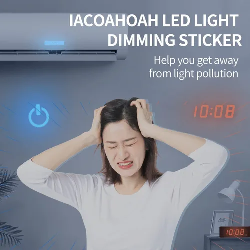 Vista 3 de Adhesivos de bloqueo de luz LED, filtros LED de atenuación de luz, hojas de atenuación para enrutadores, relojes y aparatos eléctricos, cubiertas