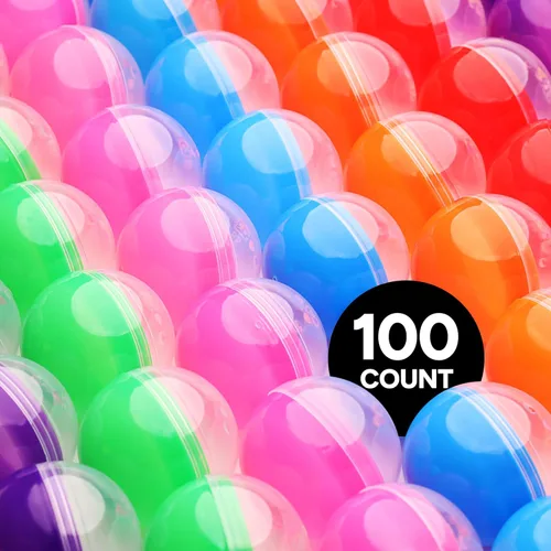 Vista 2 de Máquina expendedora de cápsulas, cápsulas redondas translúcidas vacías 100 unidades de 2 pulgadas – Cápsulas de máquina de chicles a granel