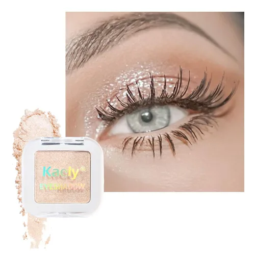 Vista 15 de evpct Paleta de sombra de ojos con purpurina dorada champán, color nude dorado rosa brillante crema brillante paleta de sombra de ojos iluminadora