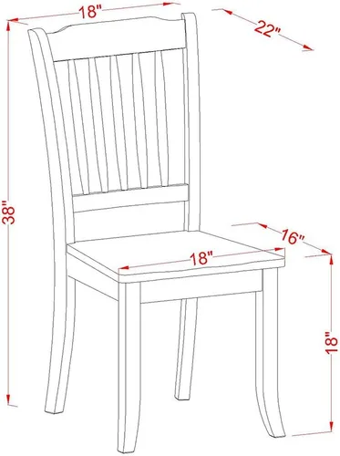 Vista 11 de East West Furniture ANDA3-BCH-W Juego de mesa de comedor de 3 piezas para espacios pequeños contiene una mesa de cocina redonda con pedestal y 2