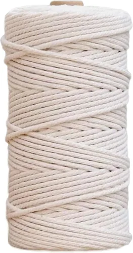 Vista 10 de Cuerda de algodón de 0.039 pulgadas para macramé de 820 pies para cocina, cuerda para asar, atar carne, pavo, envoltura de regalos, manualidades