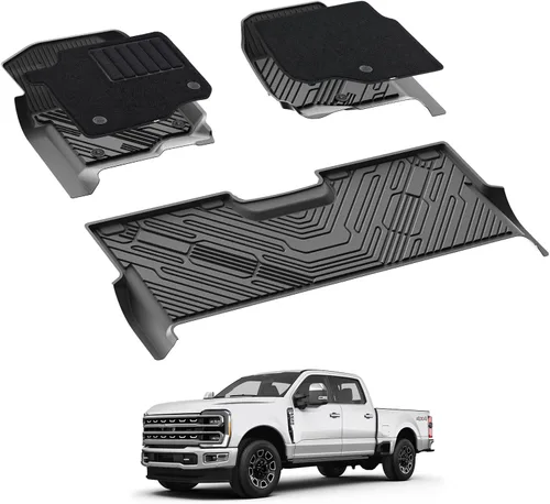 Vista 19 de 3W Alfombrillas para Ford F-150 2015-2025 y F150 Lightning SuperCrew 2022-2025 (sin almacenamiento plano plegable), TPE para todo tipo de clima