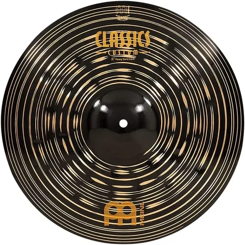 Vista 8 de Meinl Crash Platillo de 16 pulgadas – Classics Custom Dark – Fabricado en Alemania, 2 años de garantía (CC16DAC) Platillo para batería de bronce