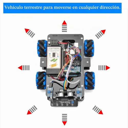 Vista 3 de Omnidireccional Mecanum Wheel Robot Car para Arduino STEM Coding Learning