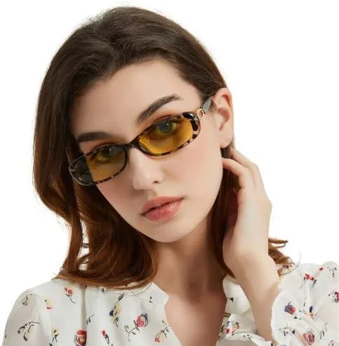 Vista 5 de Gafas de conducción nocturna para mujer, antirreflejos, polarizadas, fotocrómicas, visión nocturna, leopardo