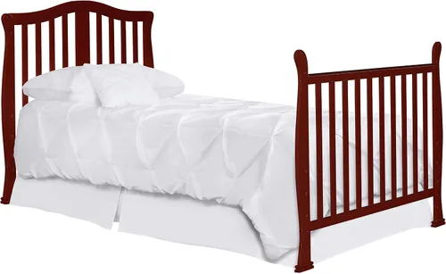 Vista 3 de Dream On Me Mini riel para cuna en cerezo, convierte mini cunas en camas de tamaño individual, construcción de madera maciza